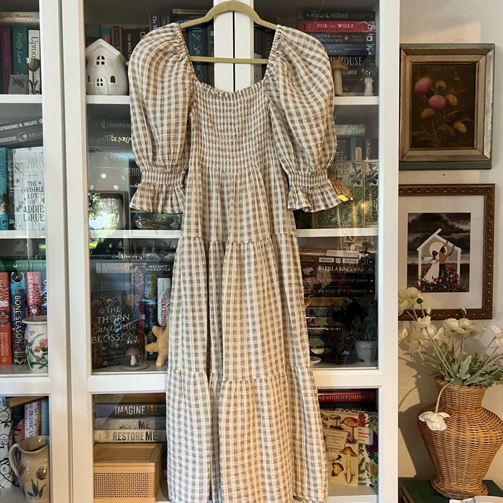 Nothing Fits But Kiko Dress in Taupe Gingham Print